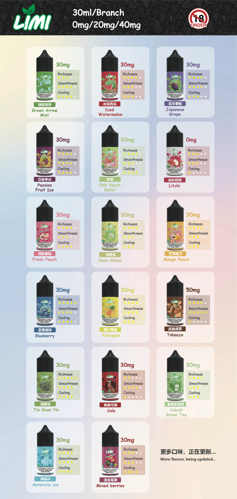 LIMI 小煙油 30ml 進口尼古丁鹽新品 (2)