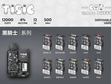 TISIC 貓咪電子菸｜12000口 智能電子菸｜12ml大油倉+Type-C快充｜可調功率-台灣現貨