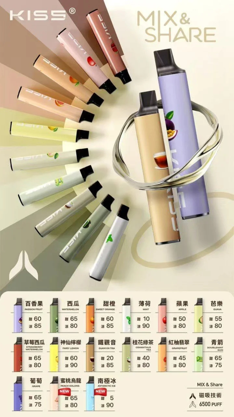 凱斯KISS拋棄式6500口一次性電子煙磁吸式混搭口味充電款 (2)